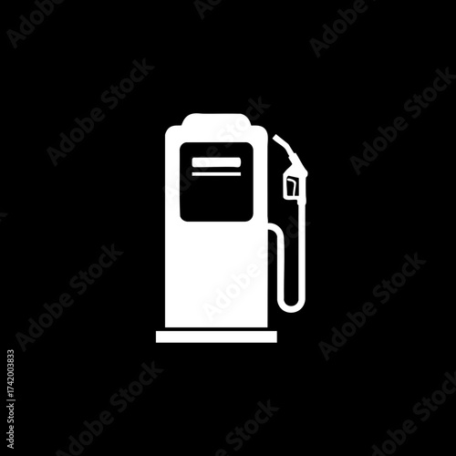 White gas pump icon representing fuel and transportation services.