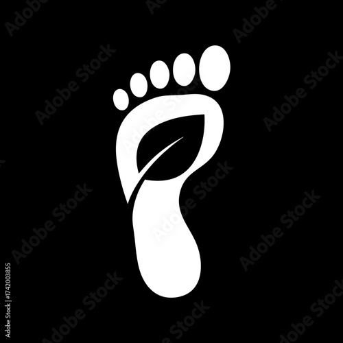 EcoFriendly Footprint with Leaf Symbolizing Nature and Sustainable Living.
