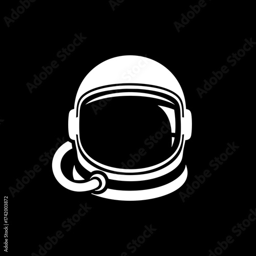 Minimalist Astronaut Helmet Icon for Space Exploration and Science.