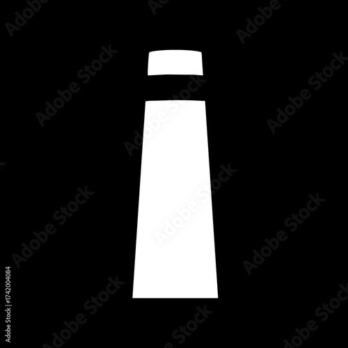 White Traffic Bollard Isolated on Black Background.