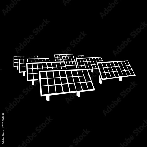 Array of solar panels generating clean renewable energy.