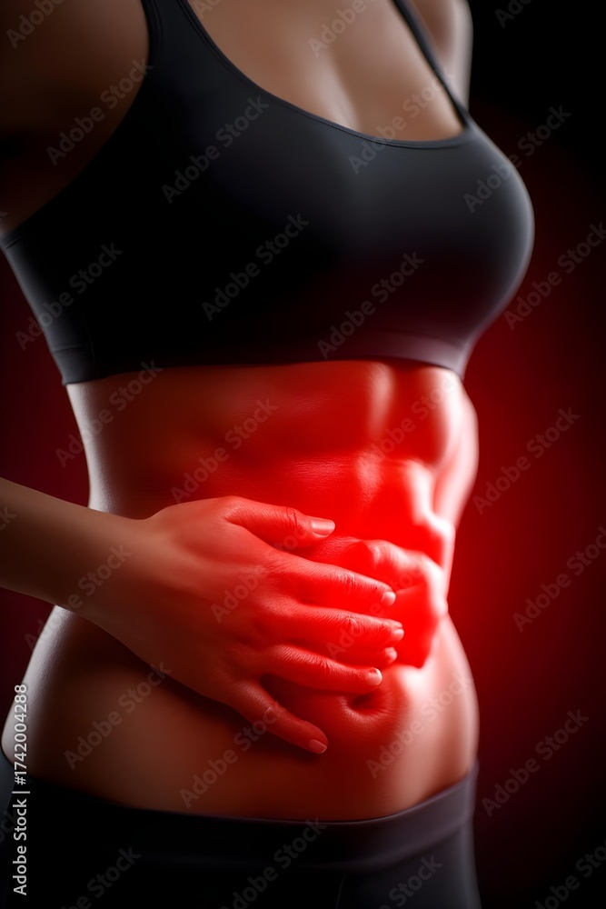 Fototapeta premium stomach pain theme with **eating**, **abdomen**, **pain**