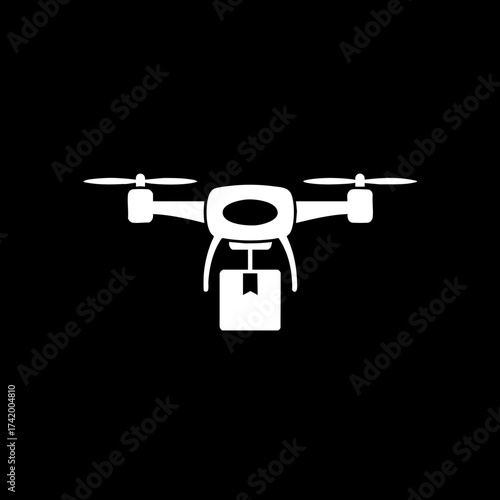Drone delivery service icon for modern logistics and shipping solutions.