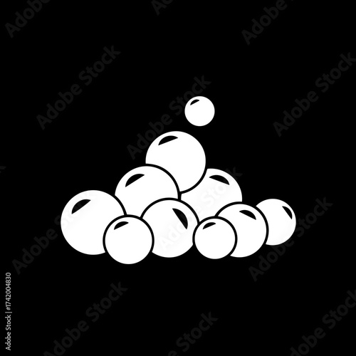 Simple White Soap Bubbles Vector Graphic Illustration.