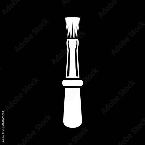 Stylized white brush icon for beauty art or painting applications.