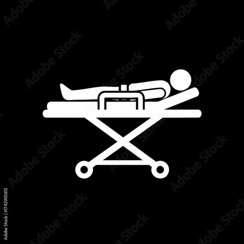 Medical Stretcher with Patient Icon for Emergency Transport.