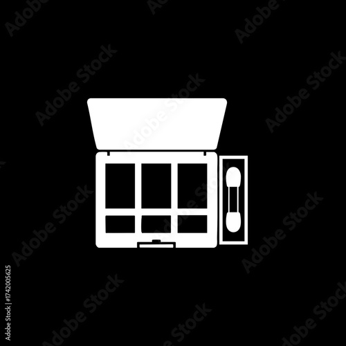 Eyeshadow palette with applicator makeup beauty cosmetic.