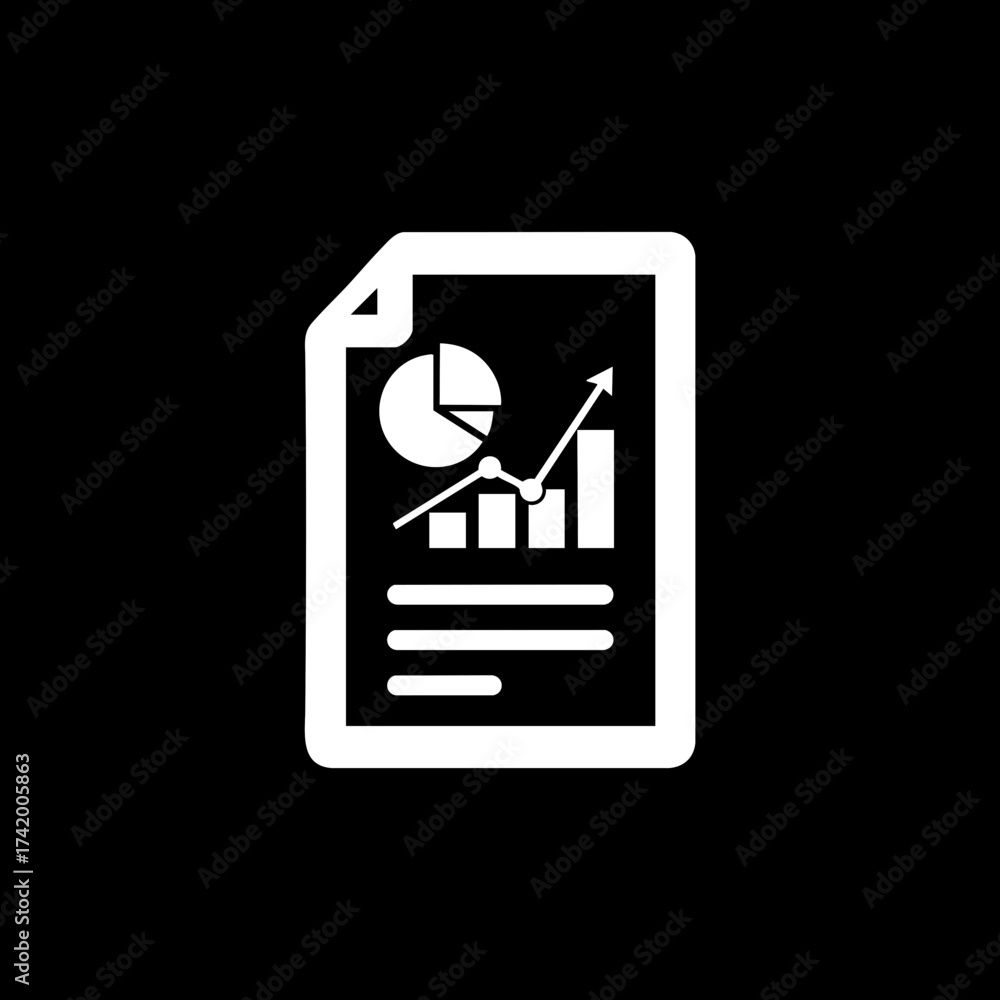 Obraz premium Business Report Data Analysis Icon.