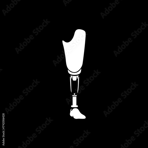 Prosthetic Leg Icon Symbolizing Disability and Medical Support.