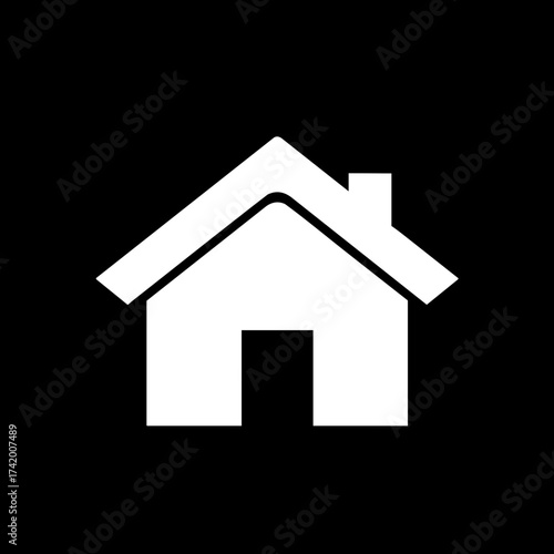 Simple white house icon representing home property and real estate.