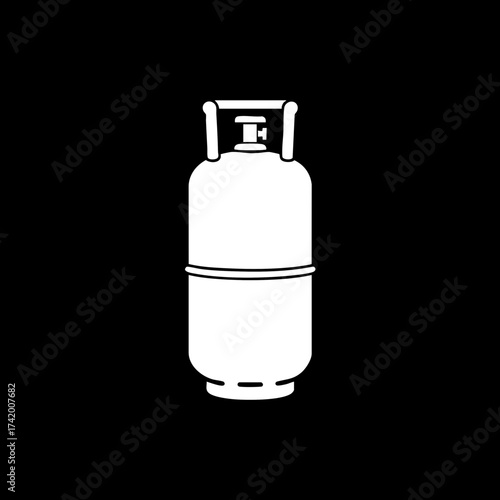 White silhouette of a gas cylinder for propane or butane fuel.