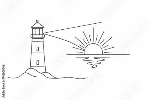 Illuminating Coastal Beauty in Tranquil Nature Illustration