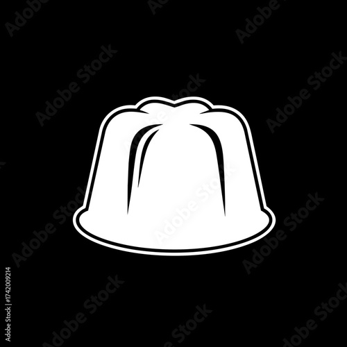 Simple Jelly Pudding Dessert Mold Graphic Silhouette.