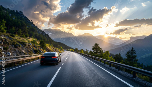 Car driving on a highway