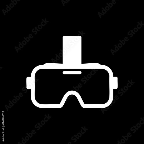 Virtual reality headset icon for immersive digital experiences.