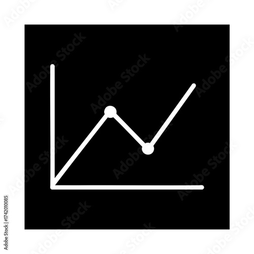 Simple Line Graph Icon for Data Visualization and Trend Analysis.