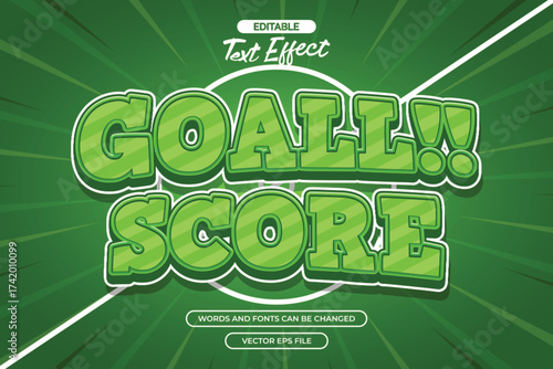 Goal score editable text effect with comic text style