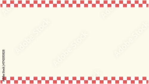 赤い市松模様（チェック柄）のフレーム