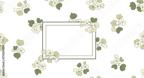 A delicate floral pattern with a subtle frame for text.