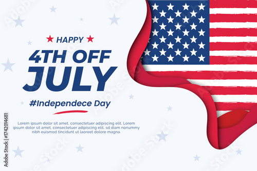 4th of July Holiday Background with Flag
