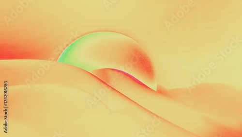 Abstract sunset over rolling hills vibrant, colors, gradient