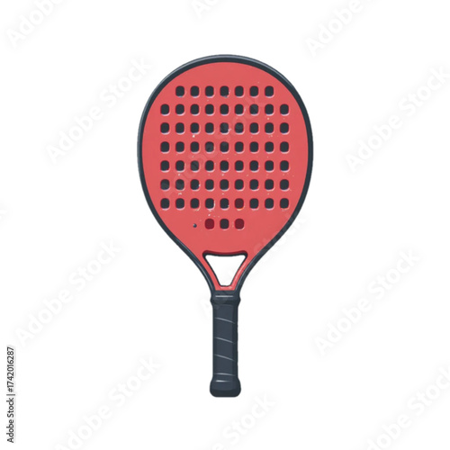 Flat colored padel racket vector illustration on plain background 