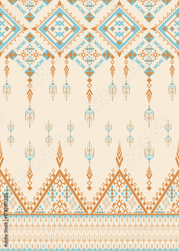 vector seamless pattern with floral elements cream background