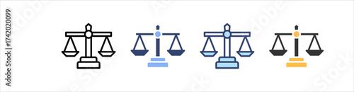 Law Icon Set Multiple Style Collection