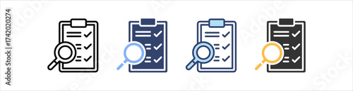 Assessment Icon Set Multiple Style Collection