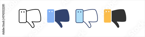 Dislike Icon Set Multiple Style Collection