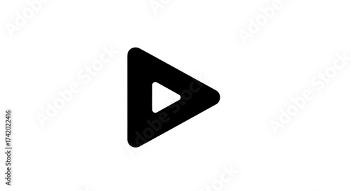 Free Download A black play button icon with a white background and a smaller triangle inside it pointing right ai generated - GFXLoad