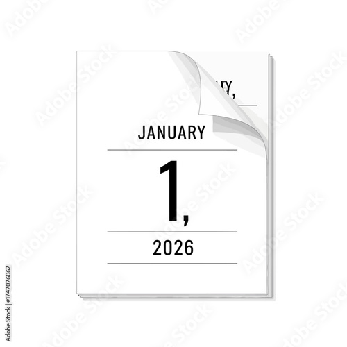 Calendar page showing January first of the year two thousand twenty six.