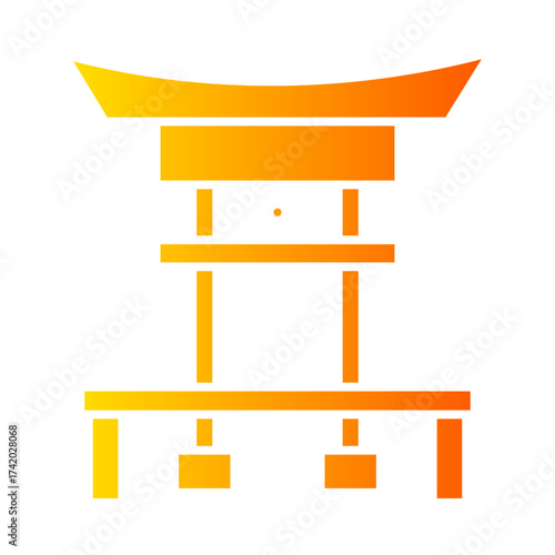 torii gate gradient icon