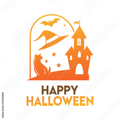 Spooky Happy Halloween hunted house t shirt illustration design