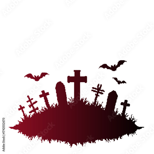 Haunted Graveyard Pixel Silhouette Background