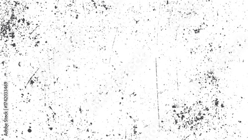 Distressed grain texture overlay with noise and debris for vintage graphic design. Dust grainy grunge vector texture with halftone distressed pattern isolated on white. 