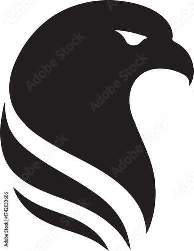 Abstract falcon logomark in minimal style, ideal for branding, sports, and modern design projects.