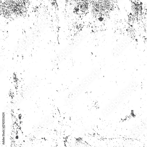 Distressed grain texture overlay with noise and debris for vintage graphic design. Dust grainy grunge vector texture with halftone distressed pattern isolated on white. 