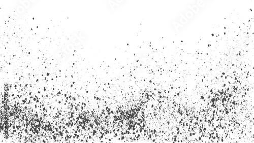 Abstract grain noise particles background with distressed grunge overlay vector. Rusted grunge texture vector with grainy dust particles and distressed white background. 
