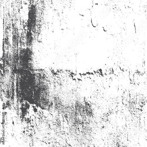 Distressed cracked grunge texture isolated on white background for vintage design. Black and white scratched grunge texture background with dusty distressed overlay. 
