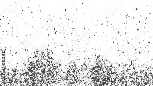 Grainy dust distressed grunge texture background with halftone style vector design. Abstract dust and debris texture with distressed grainy overlay for vintage effect. 