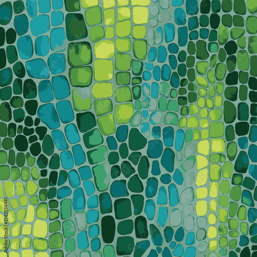 Abstract crocodile skin pattern seamless pattern illustration. Modern animal print background in fun color. for beauty products or other.