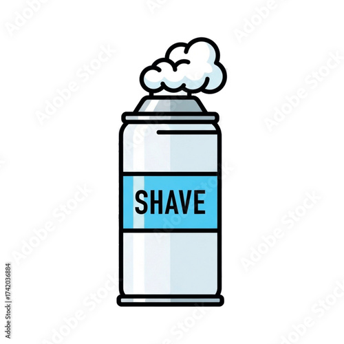 Shaving cream can with foam coming out.