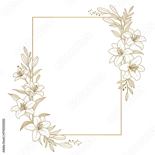 Elegant White Lilies Frame Design.
