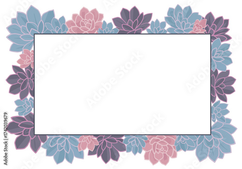Pastel Succulents Frame Border Design.