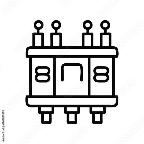 Electrical transformer, power distribution icon