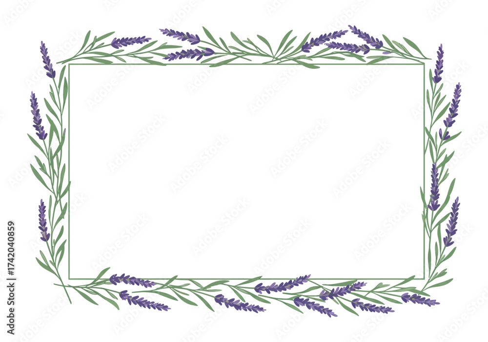 Obraz premium Lavender Frame Border Design Element.