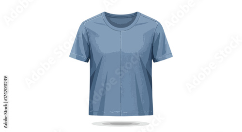Isolated blue t-shirt vector graphic with textured fabric effect creating a clean apparel illustration ready for branding and custom design needs