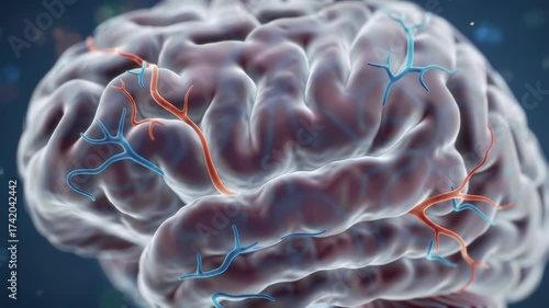 Detailed Animation of a Human Brain and its Vasculature