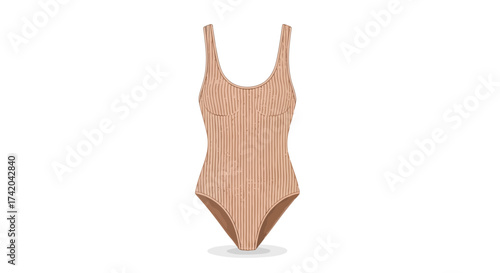 Elegant one-piece swimsuit with vertical stripes, fashion forward swimwear apparel, a summer wardrobe staple  with modern design and comfortable fit